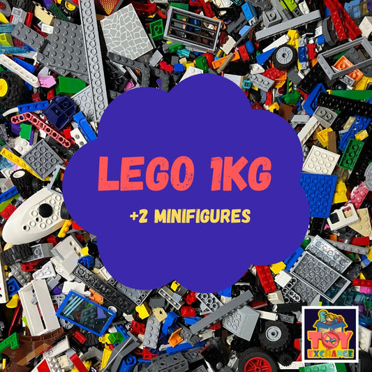 1KG Loose LEGO® and 2 Minifigures Pre-Loved Pack