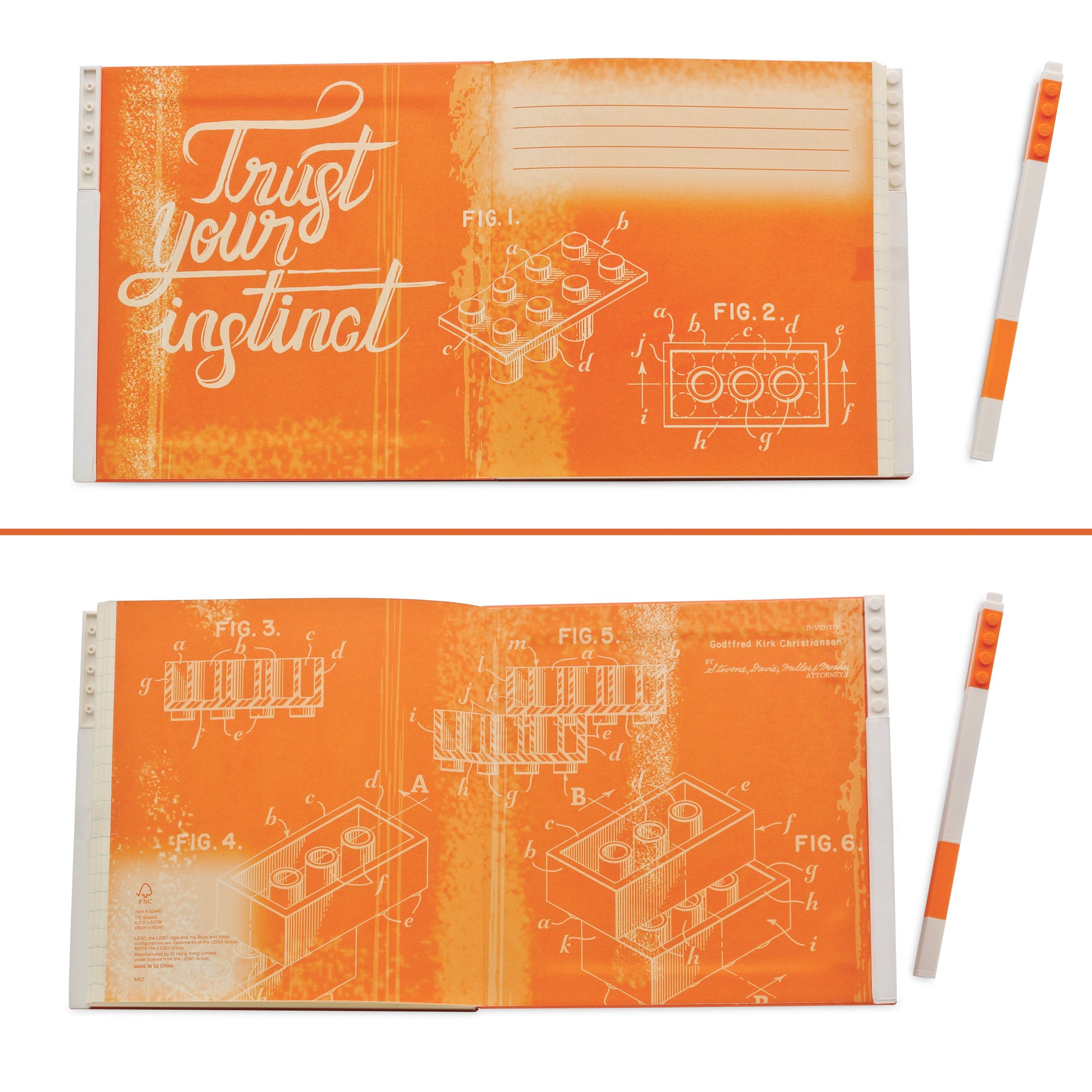 LEGO® Notebook with Gel Pen - Orange