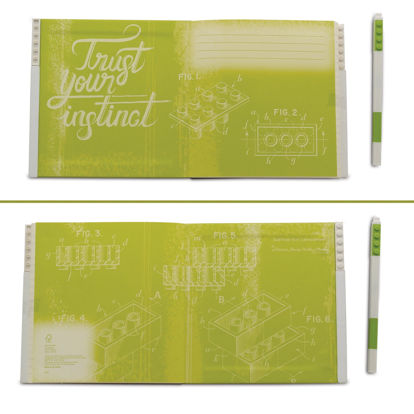 LEGO® Notebook with Gel Pen - Lime