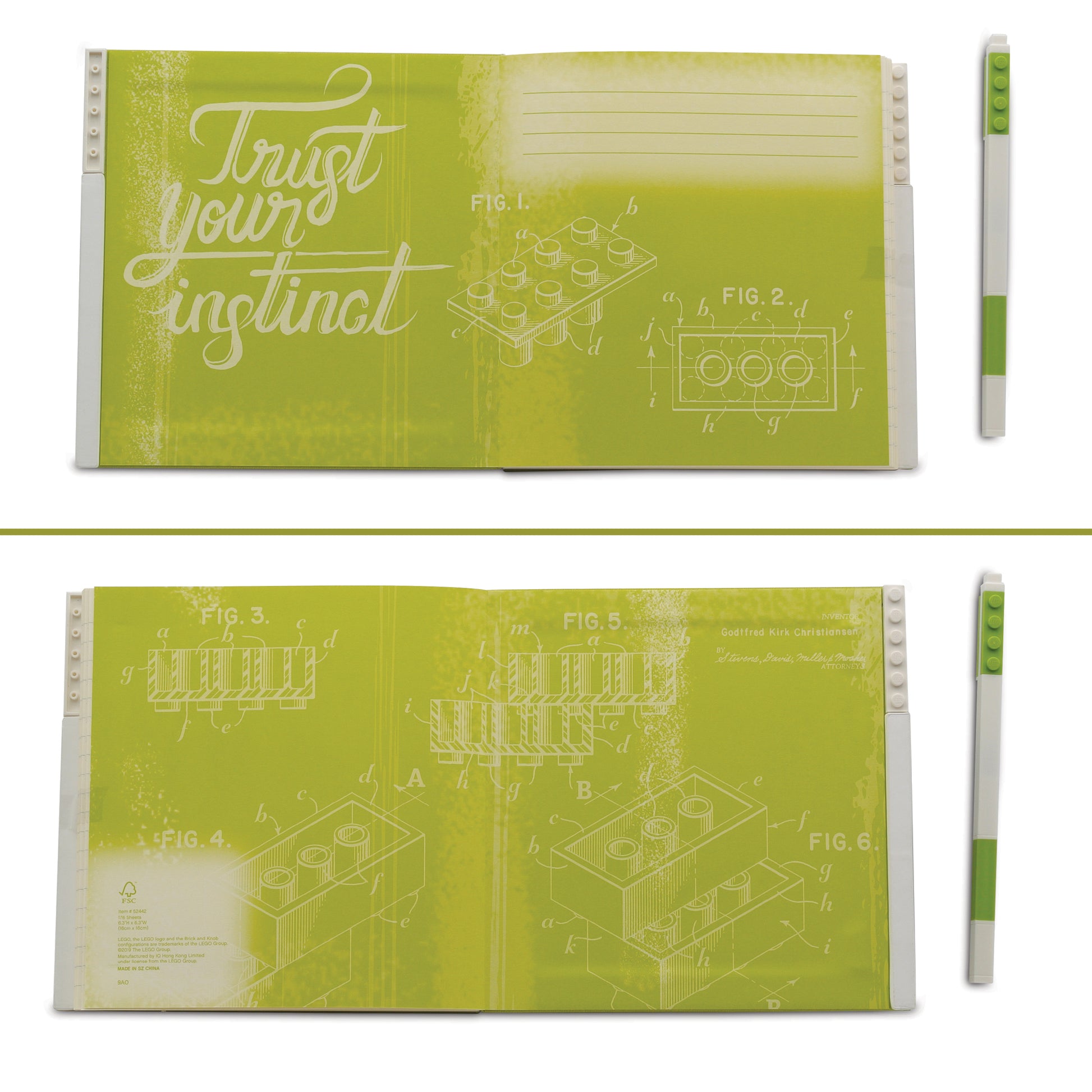 LEGO® Notebook with Gel Pen - Lime