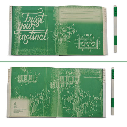 LEGO® Notebook with Gel Pen - Green