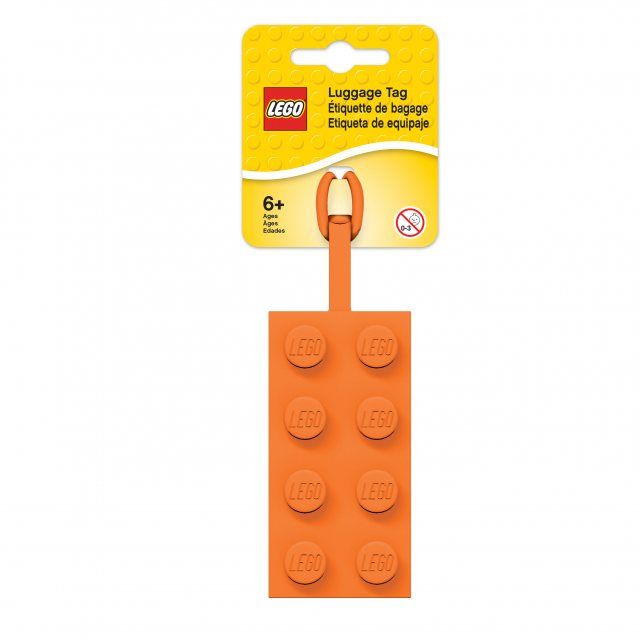 LEGO® 2 x 4 Luggage Bag Tag - Orange